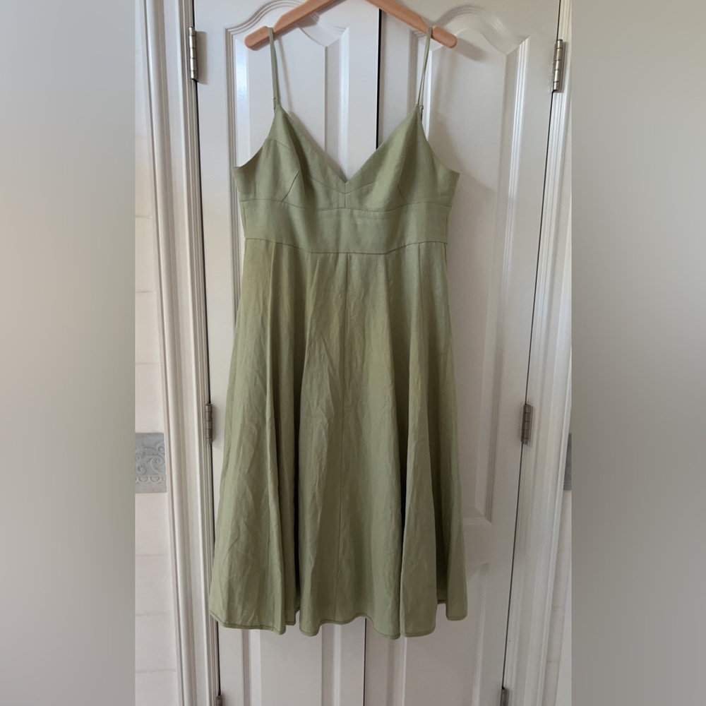 Zimmermann midi green linen dress size 3